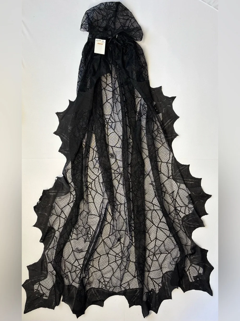 Claire's Girls Black Spiderweb Hooded Cape One Size Halloween Costume